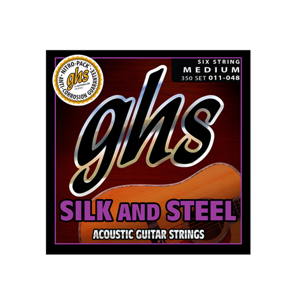 ghs 실크앤스틸 350 [피크선물] Silk and Steel MEDIUM 통기타줄