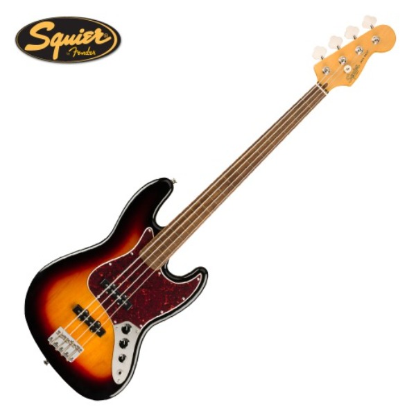 스콰이어 Squier Classic Vibe 60s Jazz Bass Fretless LRL 프렛리스 재즈 베이스기타 / 가죽스트랩 선물