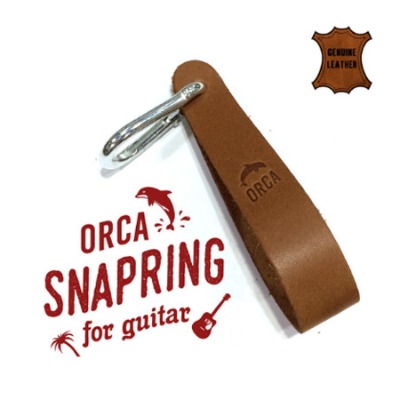 ORCA 어쿠스틱/클래식 기타 가죽 스트랩 버튼 고정용 스냅링(브라운)